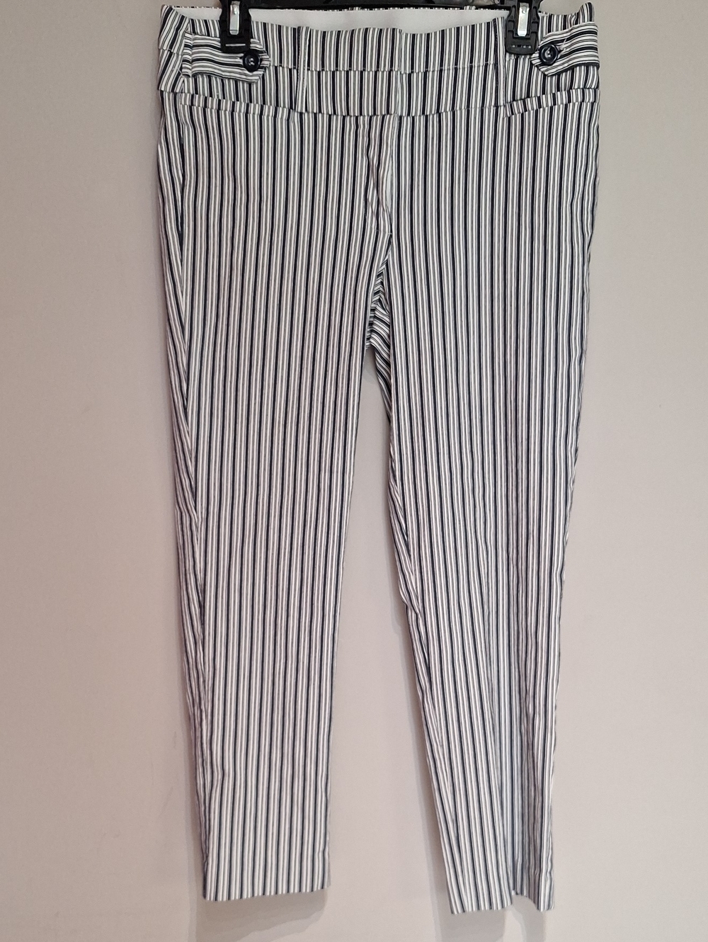 Candie's Blue and White Striped Ankle Pants